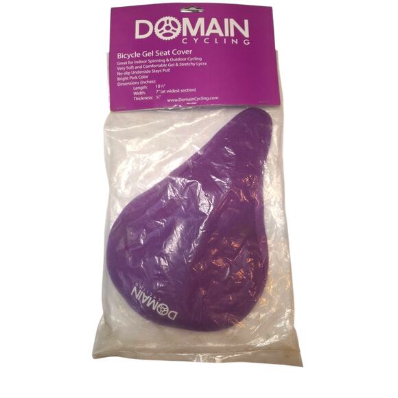 Domain Cycling Premium Bike Gel Seat Cushion Cover 10.5"X7" Purple NEW - Picture 2 of 3